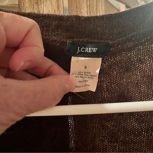 Deep burgundy/brown J.Crew cardigan sweater with jewel buttons